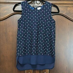 Girls Anchor Print Sleeveless Top